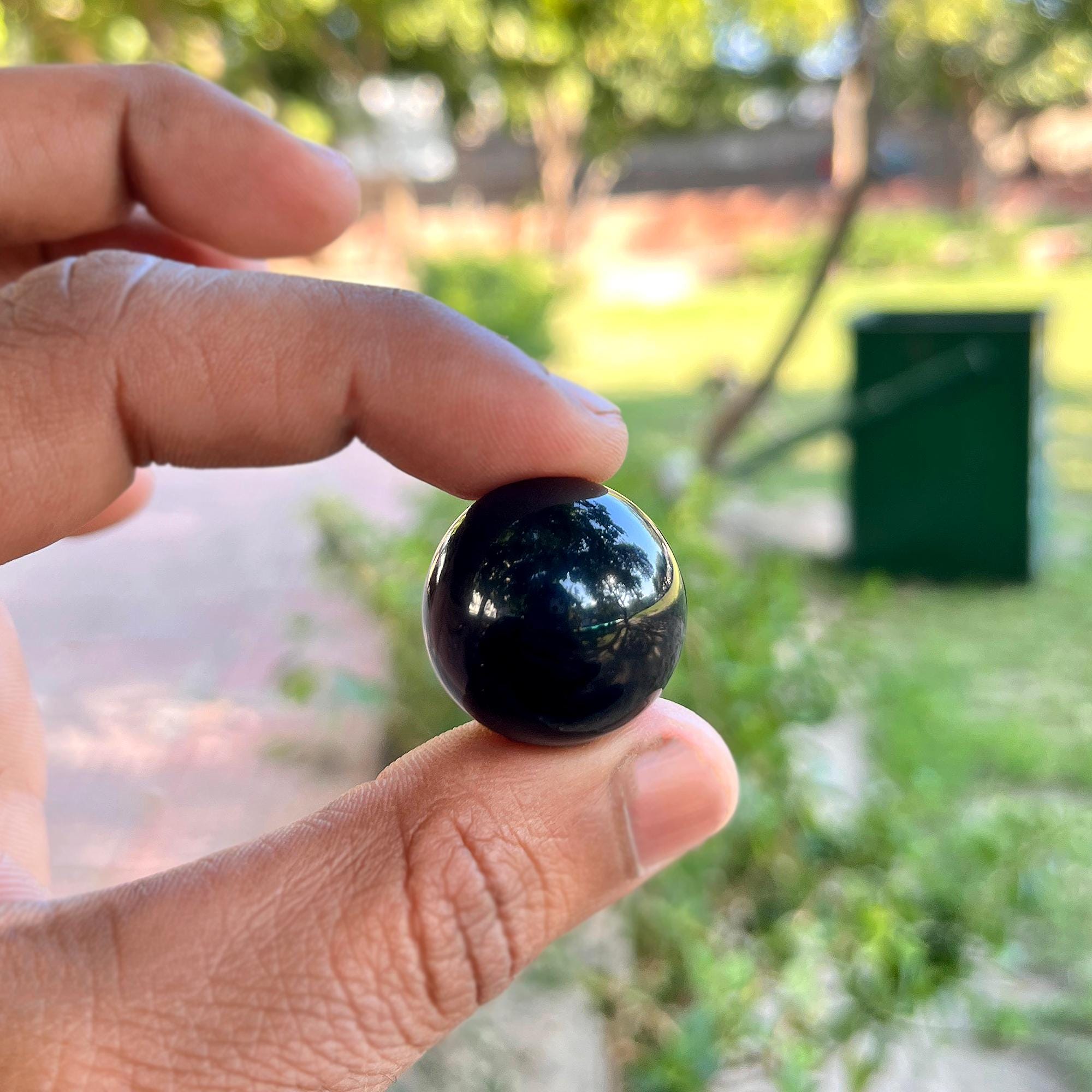 Black Obsidian Sphere: Chakra Reiki Meditation Stone, Home Decor