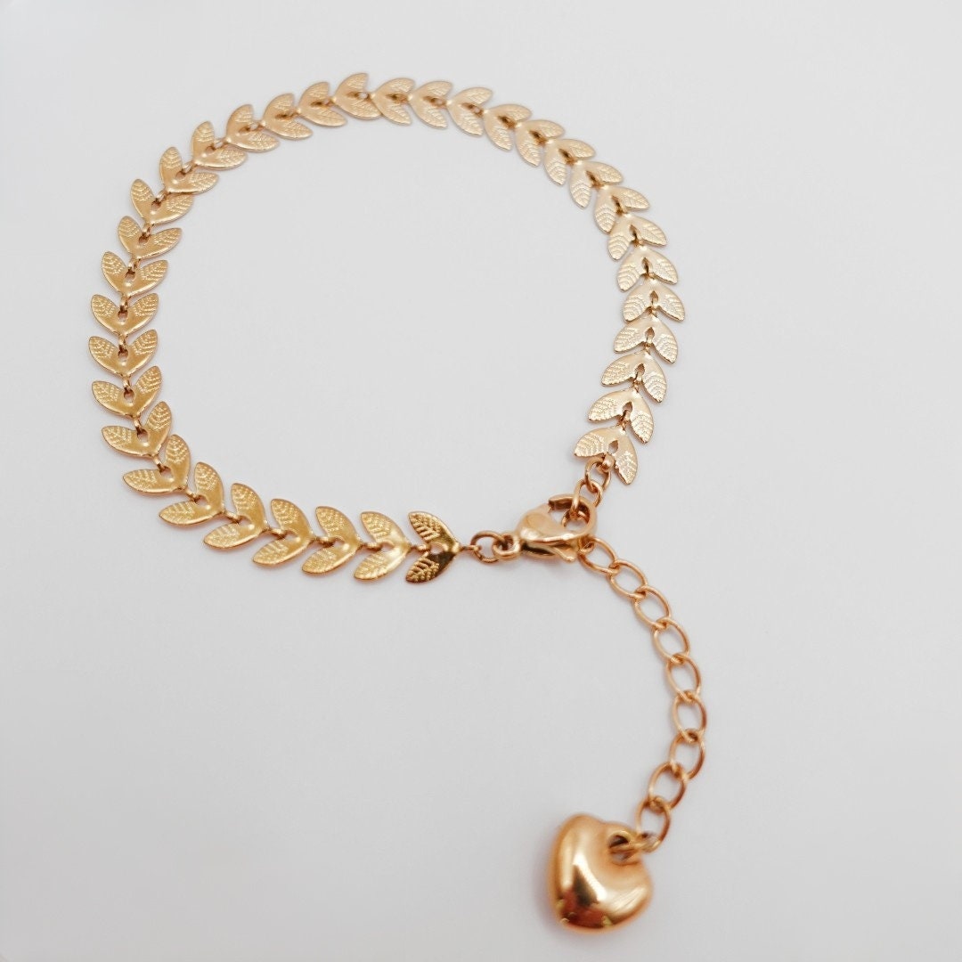 Adele Bracelet in 18k Gold Fashion Wheat Ear Bracelet for - Etsy