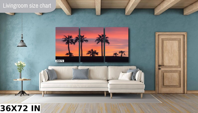 Sunset Palms Print Relaxed Two-Piece Set