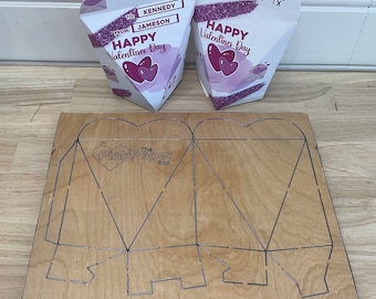 Pink Paper Box Heart Party Wooden Party favor cardstock die cut board for Big Shot Plus machine