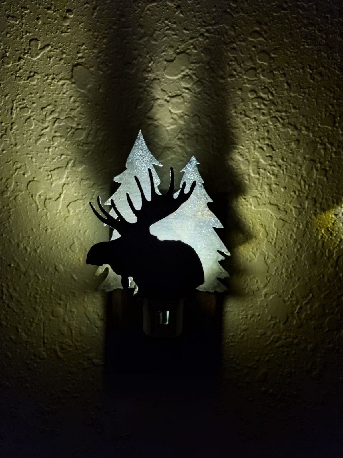 Rustic moose night light