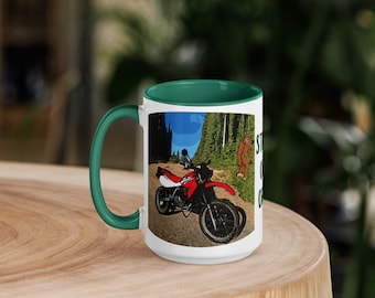 Motocicleta Motocross Biker Sasquatch Bigfoot Oregon Colorido Taza
