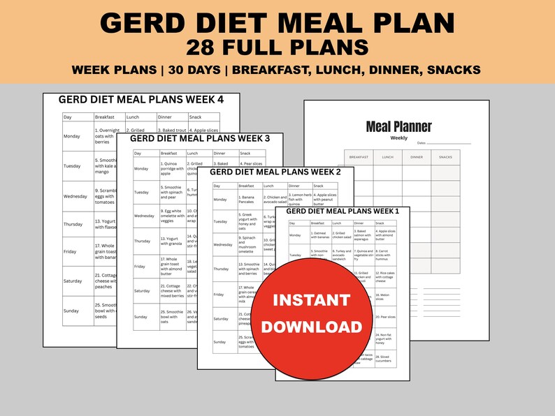 7 Day Gerd Diet Meal Plan + Recipes Gastroesophageal Reflux Disease Acid Reflux Diet