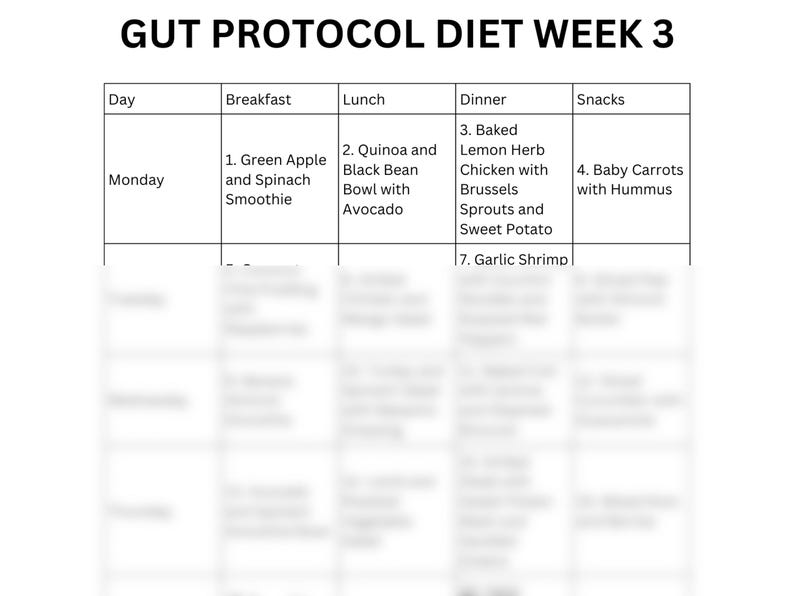 Gut Protocol Meal Plan PDF | 4 Week Diet Recipes | Breakfast, Lunch - Gut Protocol Meal Plan Pdf Free Download