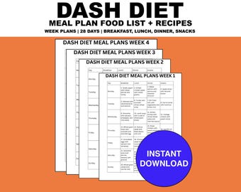 DASH Diet Meal Plan: Low Sodium Recipes for Hypertension (PDF Download)