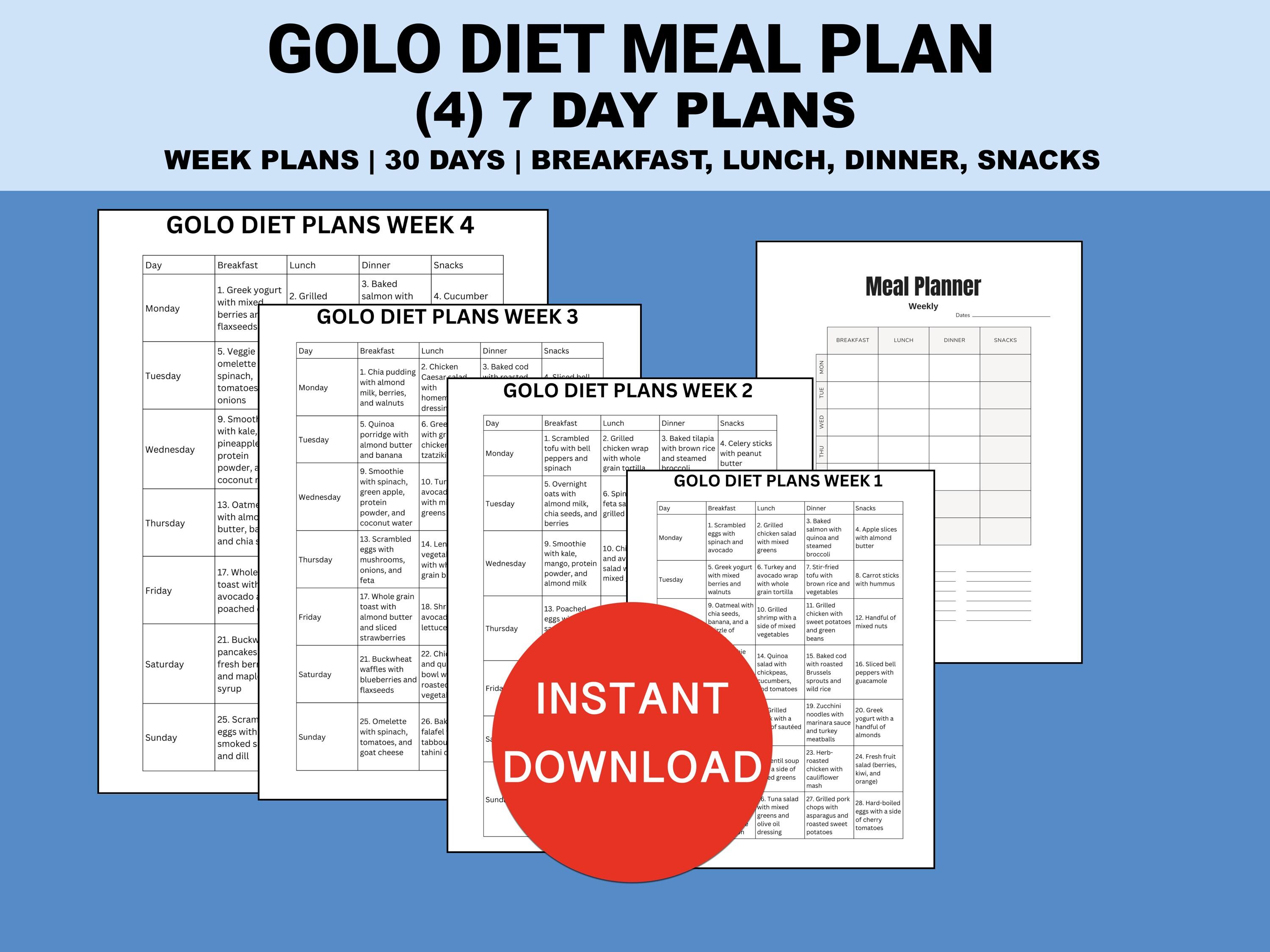 Golo 7 day Meal Plan PDF 28 Day - Il Fullxfull.6256467277 M2fp