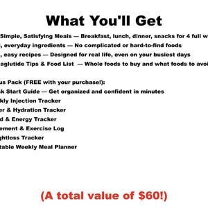 Semaglutide Meal Plan PDF GLP1 Diet Plan Menu | Breakfast, Lunch, Dinner, Snacks + Recipes image 5