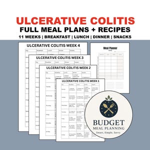 Ulcerative Colitis 7-Day Meal Plan | 28-Day Full Plans + Recipes, Breakfast, Lunch, Dinner, Snacks