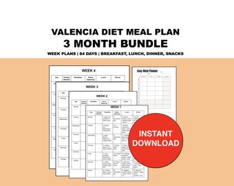 バレンシアダイエット 3ヶ月食事プラン PDF | 朝食、昼食、夕食、間食 | 7日間ダイエットプラン
