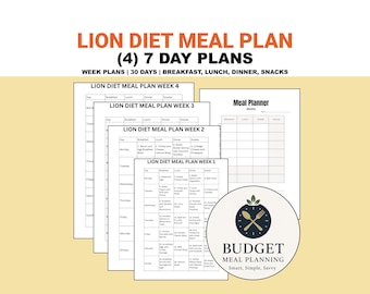 Lion Diet Meal Plan PDF | Weekly 7-Day Meal Ideas for Breakfast, Lunch, Dinner, Snacks