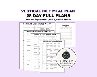 Vertical Diet Meal Plan PDF Printable for IBS, IBD, Food Sensitivity | Breakfast, Lunch, Dinner, Snack Ideas + Recipes