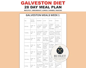 Galveston Diet Menopause Meal Plan, 28 Day Recipes & Grocery Shopping List