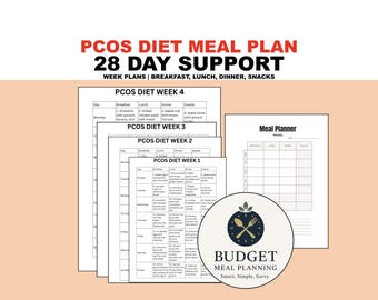 PCOS Diet Meal Plan PDF - 28 Days High Fiber & Low Sugar Recipes for Hormonal Balance, Gestational Diabetes