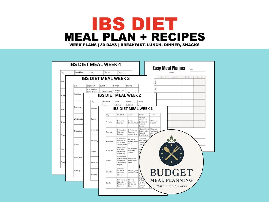 IBS Meal Plan PDF, Weekly Low FODMAP Planner, Irritable Bowel Diet ...