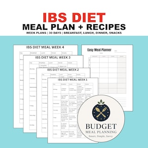 Reizdarmsyndrom Diät-Plan PDF IBS Meal Plan | Niedrige FodMap Rezepte | Gastroparese Mahlzeit Ideen
