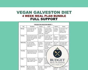 Piano alimentare vegano per la dieta di Galveston, elenco di alimenti vegetariani facili da seguire per 28 giorni, ricette semplici