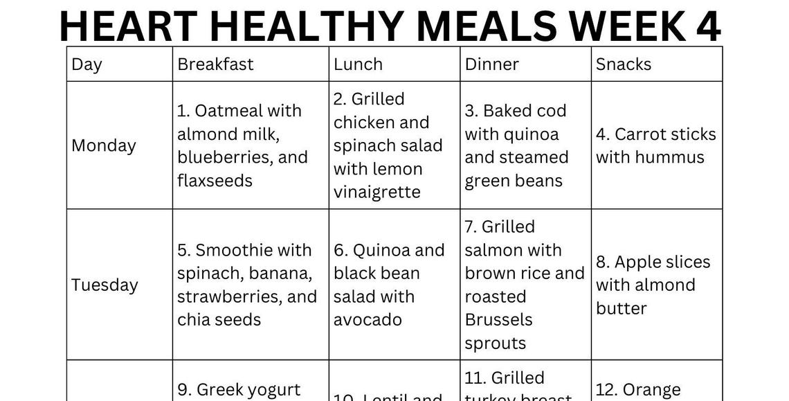 Heart Healthy Meal Plan PDF With - Il 1140xN.6080737452 7olx 