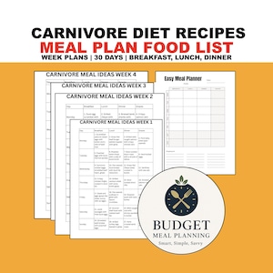 Carnivore Diet Meal Plan on a Budget PDF – Easy Beginner Carnivore Meals for Weight Loss & Keto Success