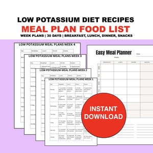 low potassium diet menu