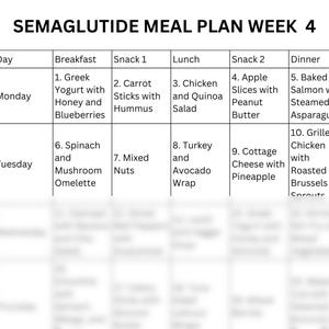 Semaglutide Meal Plan PDF GLP1 Diet Plan Menu | Breakfast, Lunch, Dinner, Snacks + Recipes image 8