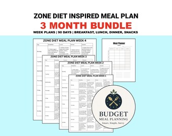 Zone Diet Meal Plan PDF, 3-Month Anti-Inflammatory Recipes + Macros