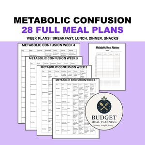 Metabolic Confusion Meal Plan PDF, Structured Calorie Cycling System with High-Day and Low-Day Recipes, Grocery Lists, and Diet Guide