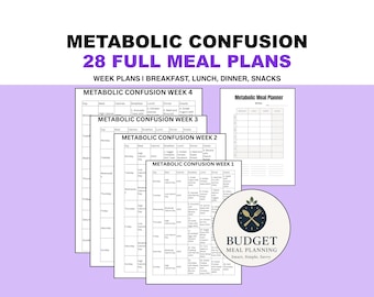 Metabolic Confusion Meal Plan PDF, Structured Calorie Cycling System with High-Day and Low-Day Recipes, Grocery Lists, and Diet Guide