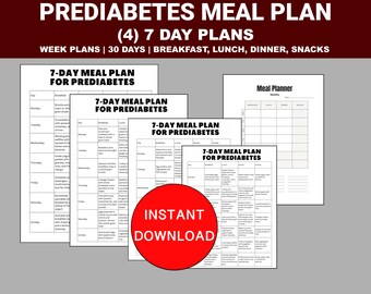 30-day Diabetic Meal Plan PDF, 7-day Diet Sheet One Month, Simple, Food ...