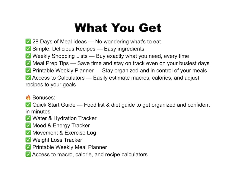 Galveston Diet Meal Plan PDF | 28 Day Menopause Recipes | Breakfast Lunch Dinner Snack Ideas | Menopause Food List image 5