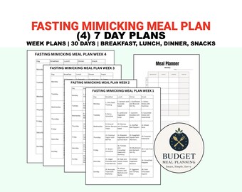 Fasting Mimicking Diet Meal Plan PDF Companion | FMD-Inspired Recipes with Nutrition Facts & Shopping Lists
