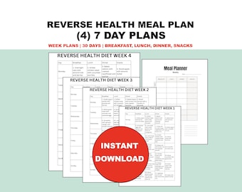 Reverse Health Menopause Diet Meal Plan, 28 Day Simple Recipes, Easy Perimenopause Hormonal Balance