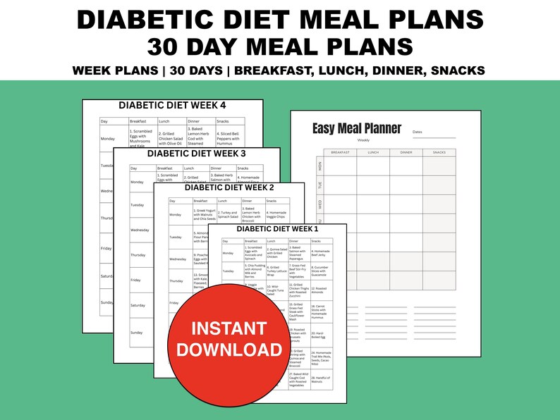 Type 2 Diabetic Meal Plan Food List 28 Day Diabetes Meal Ideas Recipes