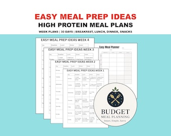 High Protein Meal Prep Plan: 28-Day Recipes & Shopping Lists (PDF Download)