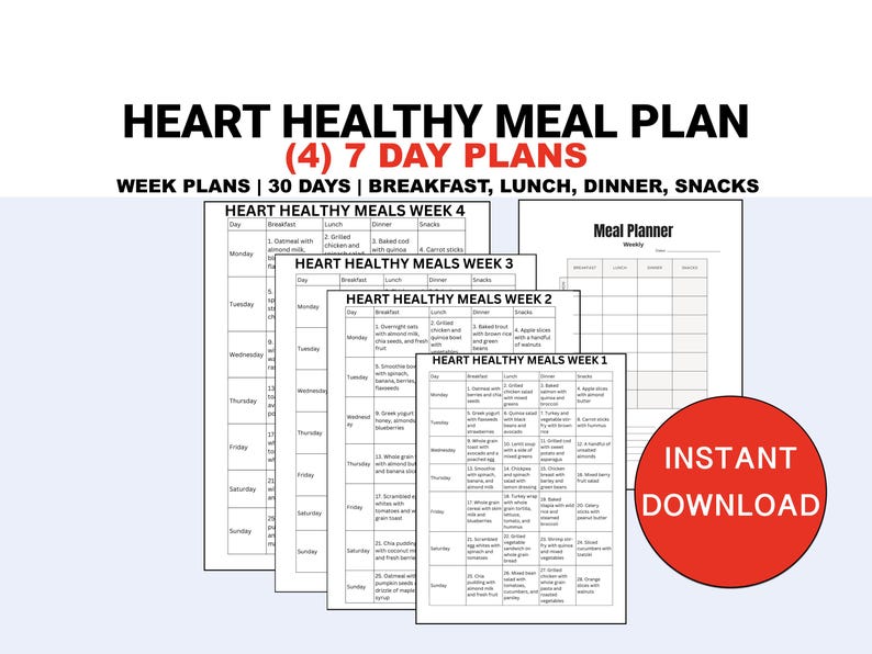 7 Day Heart Healthy Meal Plan PDF - Il 794xN.6750960584 E0qj 