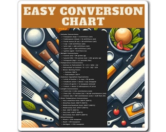 Tableau de conversion de cuisine magnétique pour réfrigérateur