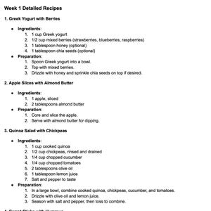 Semaglutide Meal Plan PDF GLP1 Diet Plan Menu | Breakfast, Lunch, Dinner, Snacks + Recipes image 3