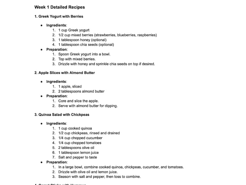 Semaglutide Meal Plan PDF GLP1 Diet Plan Menu | Breakfast, Lunch, Dinner, Snacks + Recipes image 3