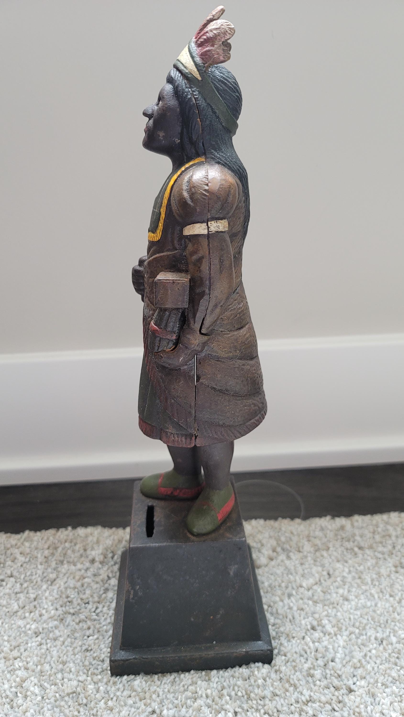 アンティーク雑貨 INDIAN BANK Antique Cigar Store Indian Bank - Etsy