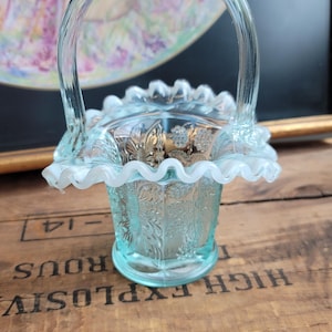 Fenton Blue Basket - Etsy