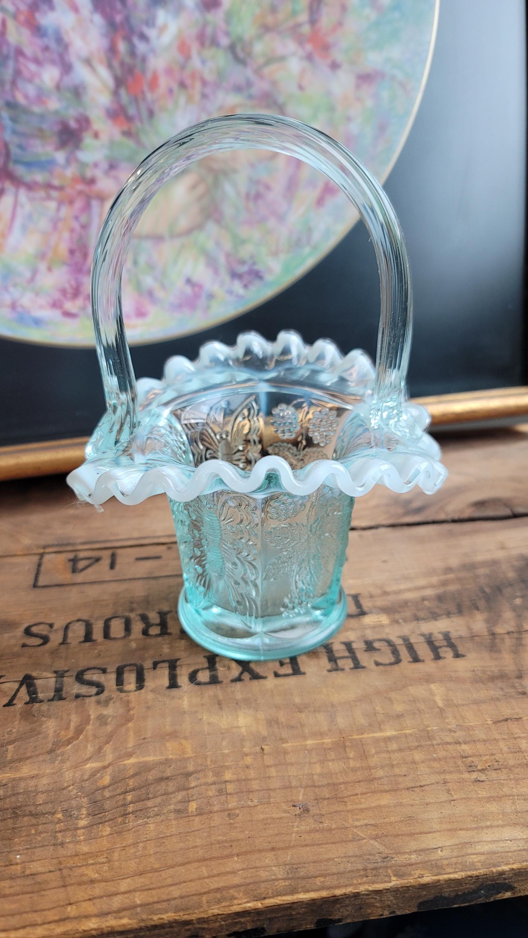 Fenton Blue Basket - Etsy