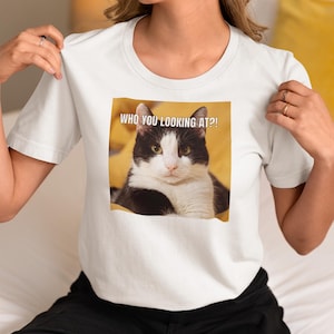 Humoristisch grappige kat T-shirt uniseks, uniek cadeau, shirt kattenliefhebber, grappig kattenshirt, kleding kattenmeme, grappig shirt, Tiktok-shirt, beste shirtcadeau