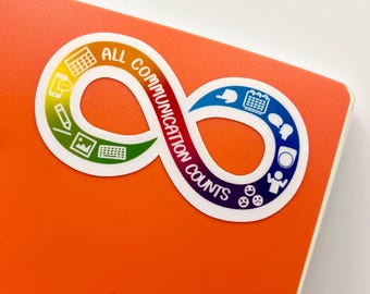 Pegatina arcoíris de neurodiversidad: Toda comunicación cuenta