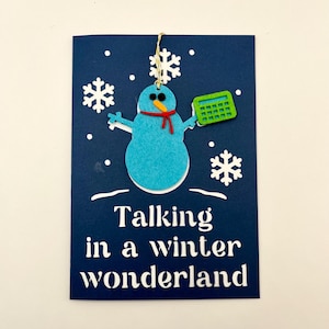 AAC Talking in a Winter Wonderland-kerstkaarten, met verwijderbare decoratie, perfect handgemaakt cadeau voor SLP-therapeut, leraar, OC-gebruiker