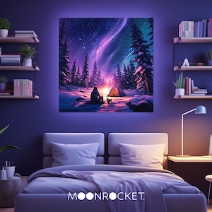 Aurora Borealis Wall Art for Girls Bedroom Decor for Kids Art Prints Northern Lights