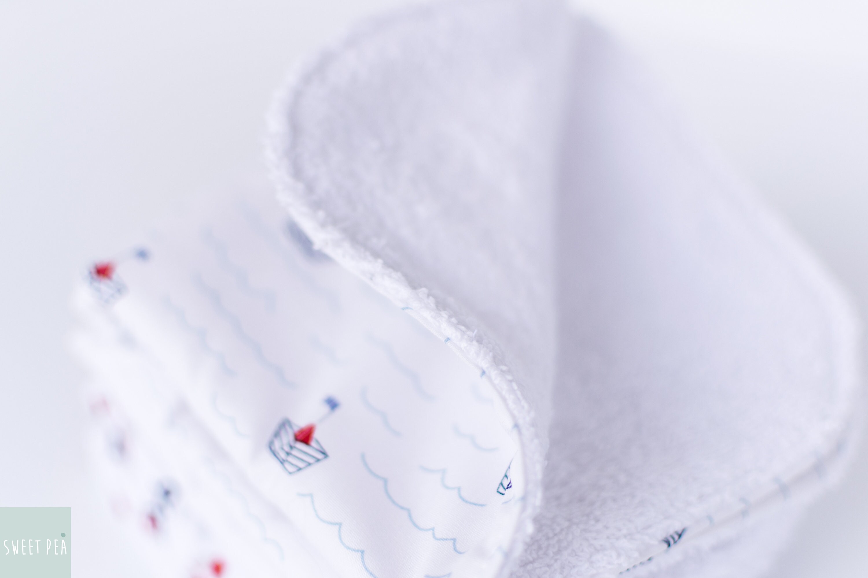 UTENSILO FABRIC BASKET & 4 Burp Cloths, Boats and Anchors Baby Boy Gift