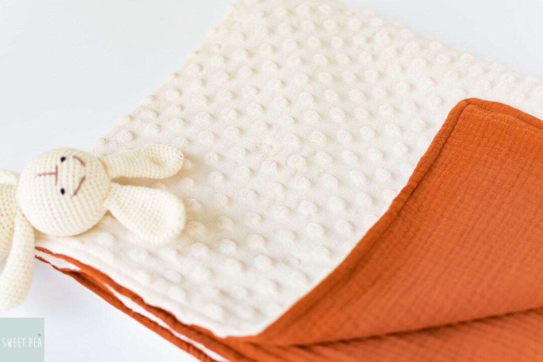 MINKY BABY BLANKET, Warm Cuddly Blanket, Soft Swaddle Blanket, Stroller Blanket, Neutral Toddler