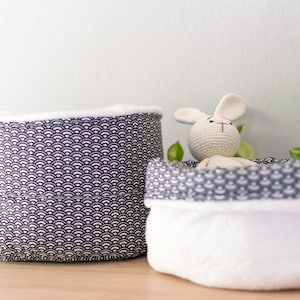 CESTA DE TECIDO REVERSÍVEL - Cesta de utensilo, cesta de fraldas, cesta de pele fofa, presente de chá de bebê, presente de recém-nascido, caixa de armazenamento para trocador