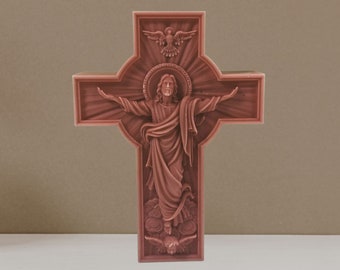 Moule à bougie en silicone Jésus sur la croix - Bougie à faire soi-même Christ sur la croix, outil de fabrication de bougies, moules de bougies religieuses 3D pour la fabrication de bougies