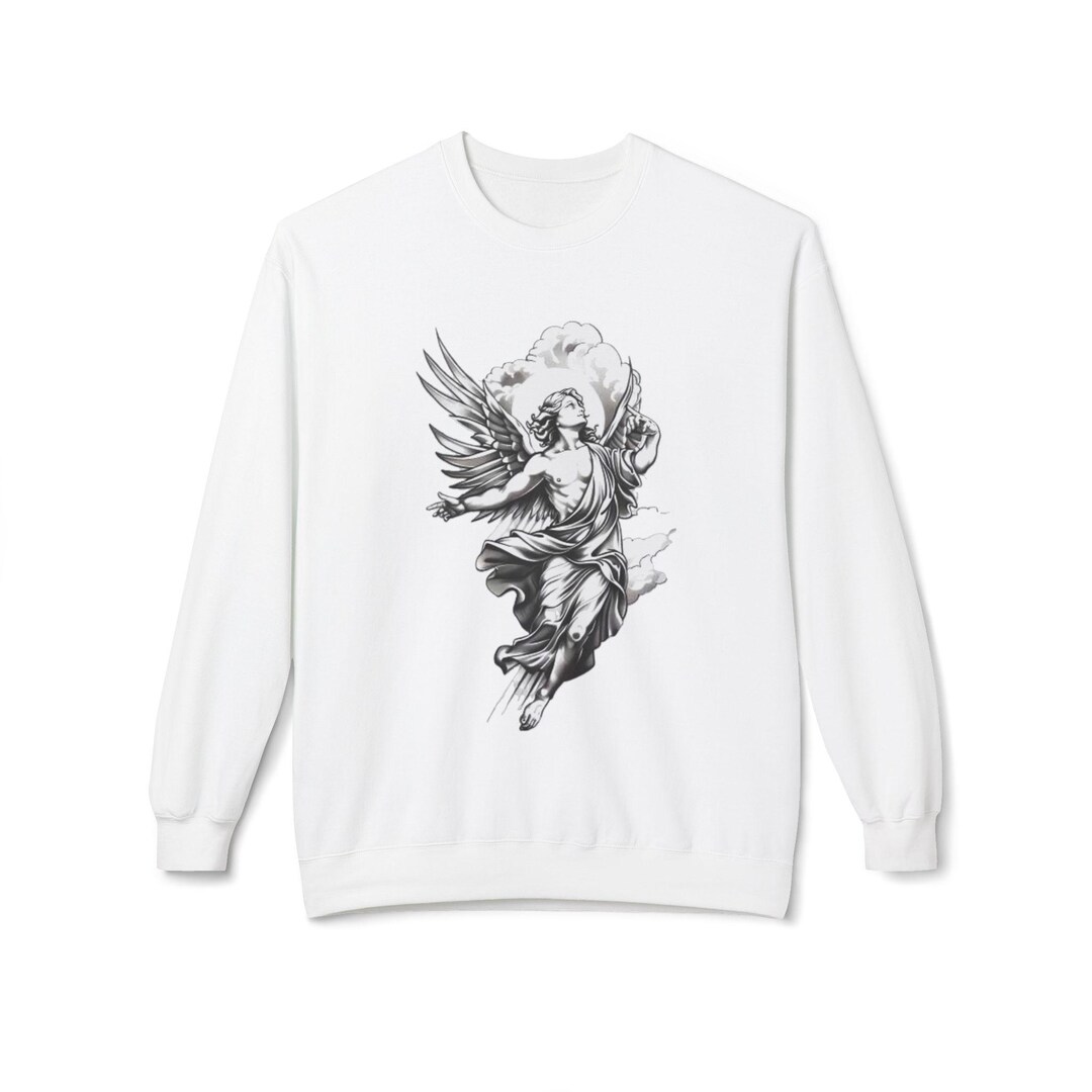 Classical Angel Illustration Sweatshirt | Renaissance Cherub Graphic ...