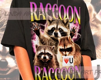 Retro Raccoon Shirt -Raccoon Sweatshirt,Raccoon Sweater,Raccoon Lover Tee,Funny Raccoon Shirt,Racoon Meme Shirt,Meme T shirt,Meme Tee